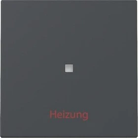 Gira Wippe mit Kontrollfenster und Aufdruck "Heizung Ein/Aus", anthrazit