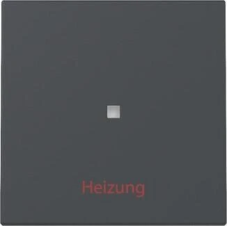 Gira Wippe mit Kontrollfenster und Aufdruck "Heizung Ein/Aus", anthrazit