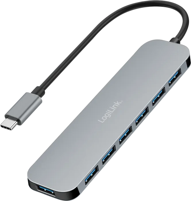 LogiLink USB-Hub, 7x USB-A 3.0, USB-C 3.0 [Stecker]
