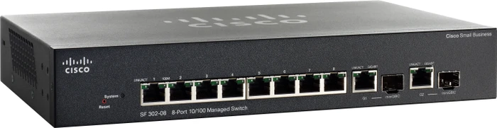Cisco SF300 Desktop Managed Switch, 8x RJ-45, 2x RJ-45/SFP