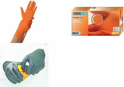 Franz Mensch Hygostar Nitril Power Grip Einweghandschuhe XL orange, 50 Stück