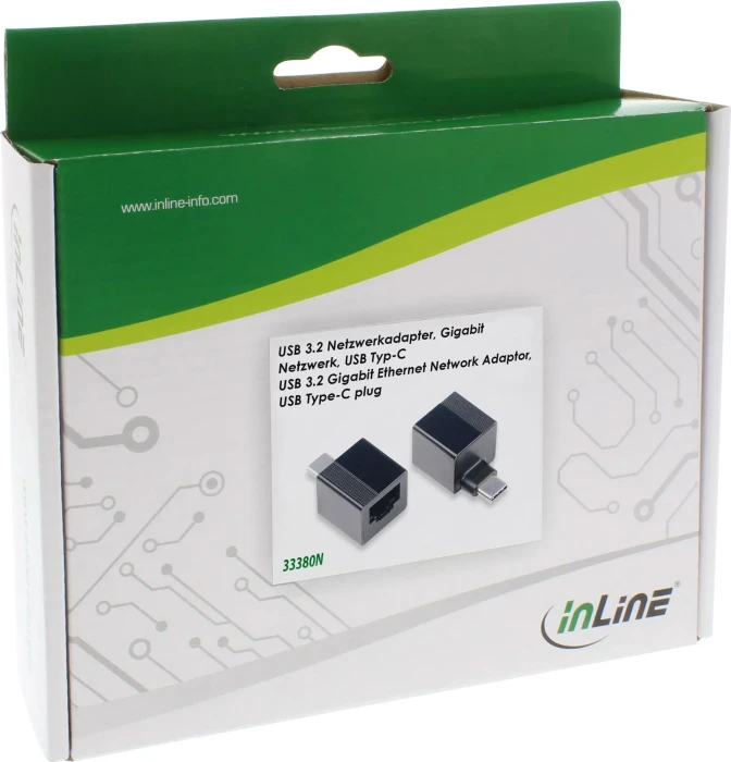 InLine USB-Stick Gigabit LAN-Adapter, RJ-45, USB-C 3.0 [Stecker]