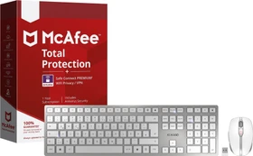 Cherry DW 9100 Slim weiß/silber, USB/Bluetooth, DE + McAfee Total Protection Bundle