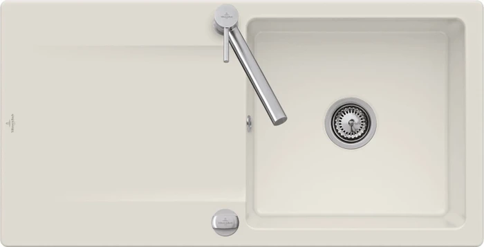 Villeroy & Boch Siluet 60 Einbau Becken reversibel mit Ablauffernbedienung crema