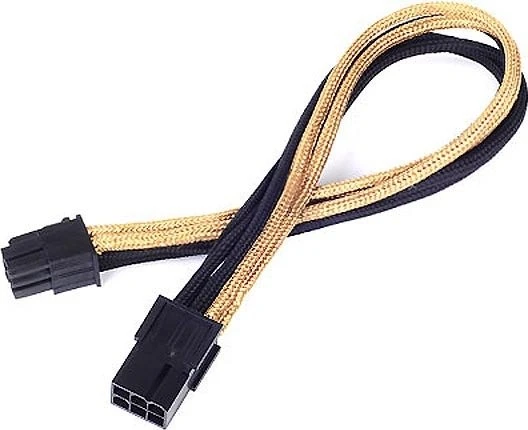 SilverStone PP07-IDE6BG, 6-Pin PCIe Verlängerung 250mm, sleeved schwarz/gold