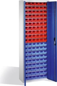 C+P Möbelsysteme S10047 Serie 13 Werkstattschrank lichtgrau/enzianblau