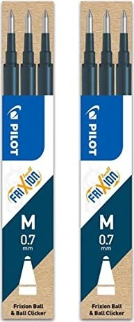 Pilot FriXion Ball BLS-FR7-S3-DB Rollerballmine RB 0.7mm schwarzblau, 3er-Pack