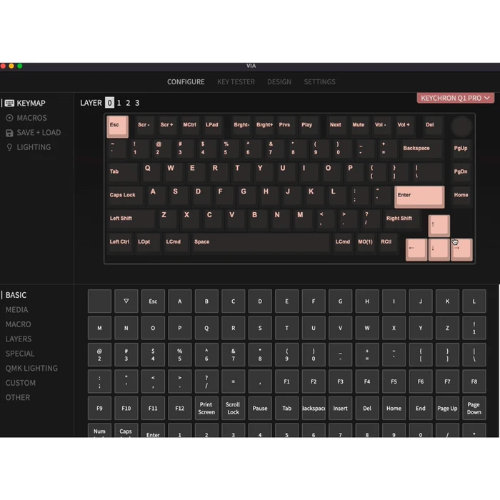 Keychron Q1 Pro, LEDs RGB, hot-swap, schwarz/blaugrau, Keychron K Pro RED, USB/Bluetooth, DE