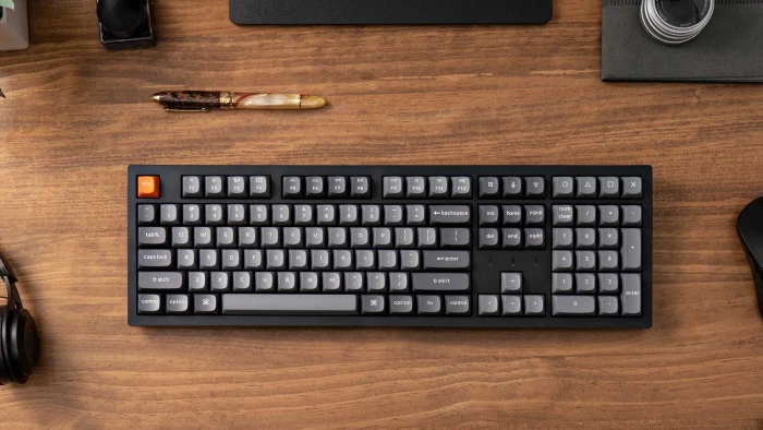 Keychron K10 Max, schwarz/grau, LEDs RGB, Keychron Super RED, USB/Bluetooth, US