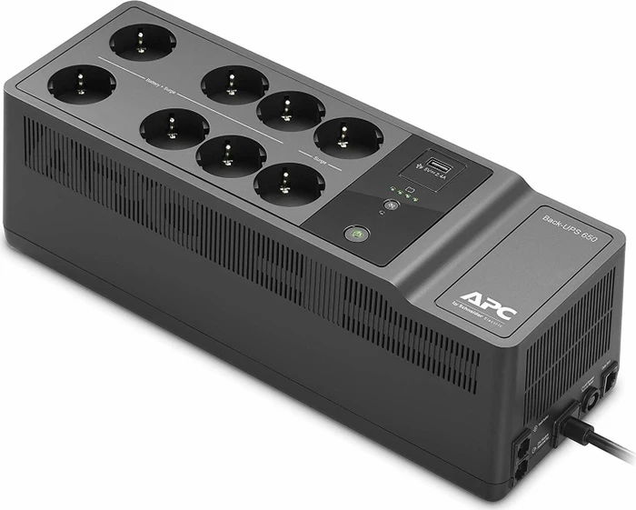 APC Back-UPS, 650VA, Steckdosenleiste, 8x Schuko, USB
