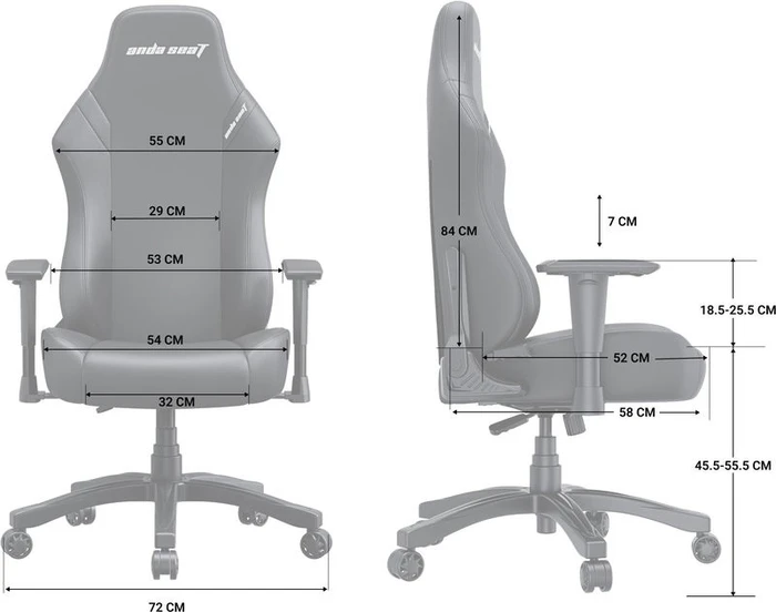 Anda Seat Luna Premium Gamingstuhl, schwarz/orange