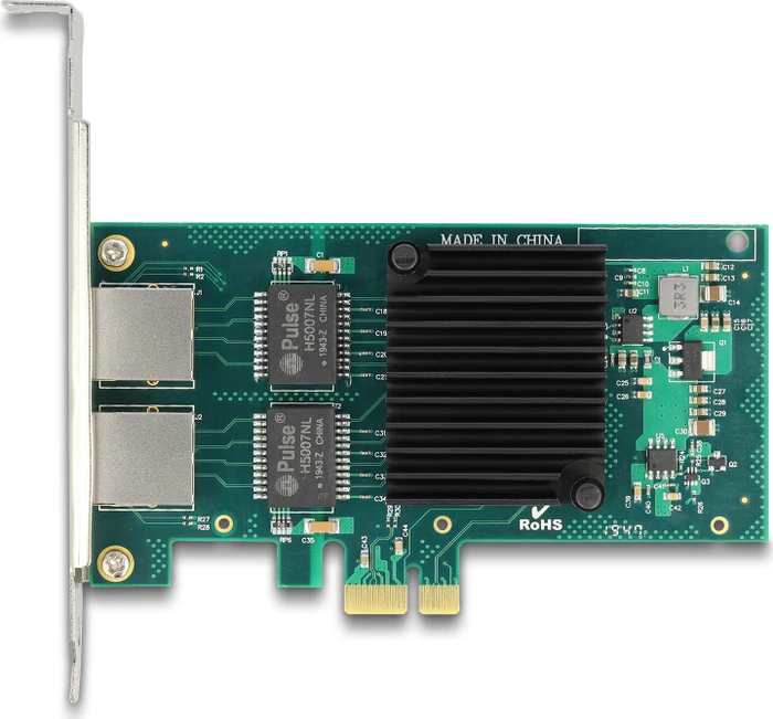 DeLOCK Gigabit LAN-Adapter, 2x RJ-45, PCIe 2.0 x1