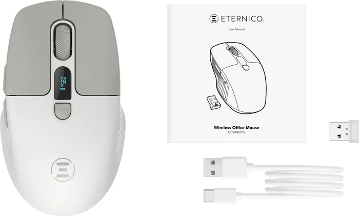 Eternico MSB270 Wireless Office Mouse grau, USB/Bluetooth