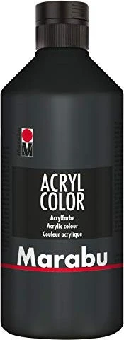 Marabu Acryl Color Acrylfarbe, schwarz, 500ml