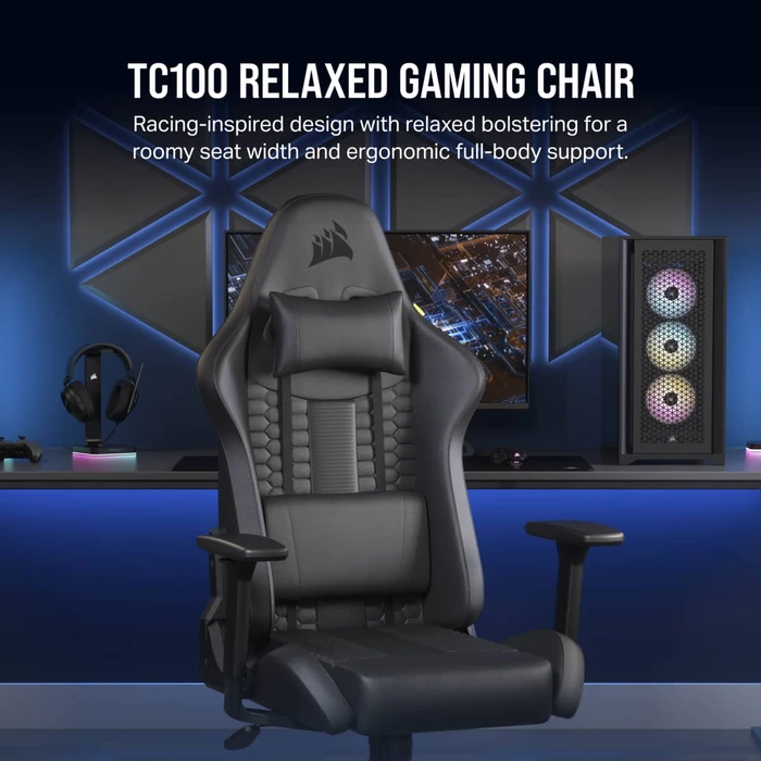 Corsair TC100 Relaxed Leatherette Gamingstuhl, schwarz