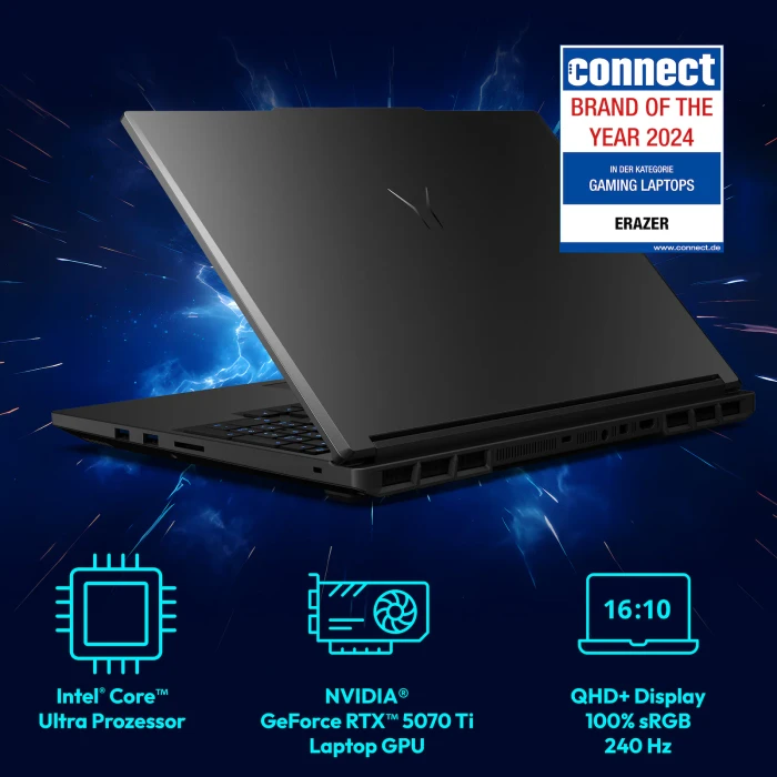 Medion Erazer Major 16 X1, Core Ultra 7 255HX, 32GB RAM, 2TB SSD, GeForce RTX 5070 Ti, DE