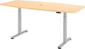 Hammerbacher Ergonomic Aktiv XDSM22/3/S elektrisch höhenverstellbarer Konferenztisch 220x103cm Ahorn/silber