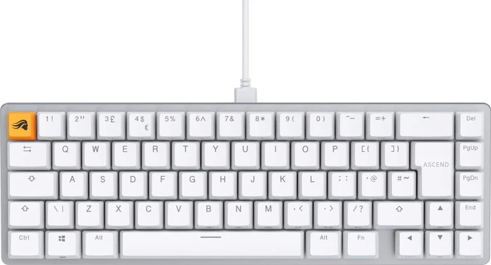 Glorious GMMK 2 Compact, 65%, weiß, LEDs RGB, Glorious Fox Linear, USB, UK
