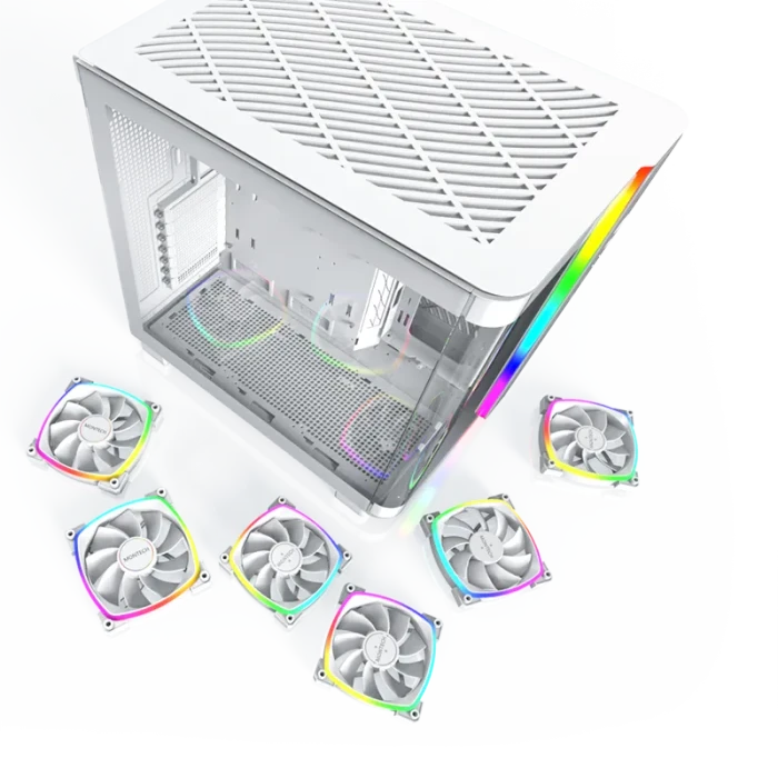 Montech King 95 Pro Pure White, weiß, Glasfenster