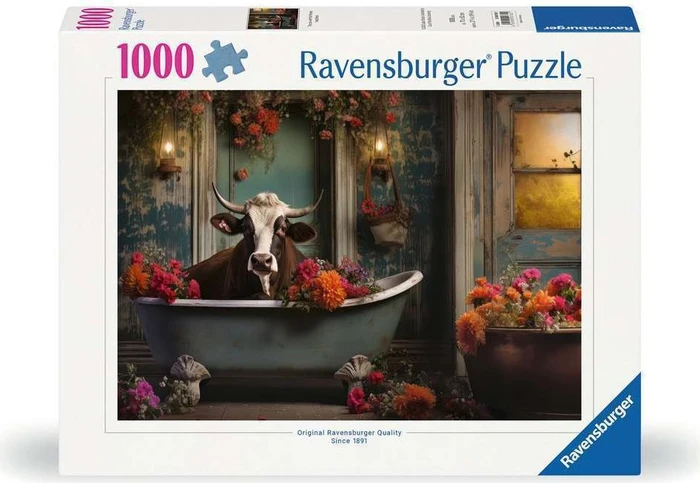 Ravensburger Puzzle The cow in the bathtub