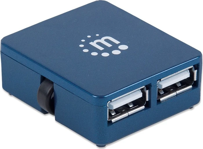 Manhattan Micro USB-Hub, 4x USB-A 2.0, USB-A 2.0 [Stecker]