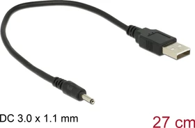 DeLOCK USB Kabel A-Stecker / DC-Stecker, 27cm (83793)