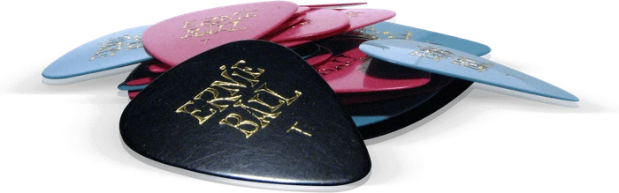 Ernie Ball Thin Assorted Color Cellulose Picks, .46mm, 12-Pack