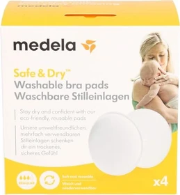 Medela Safe & Dry Waschbare Stilleinlagen, 4 Stück