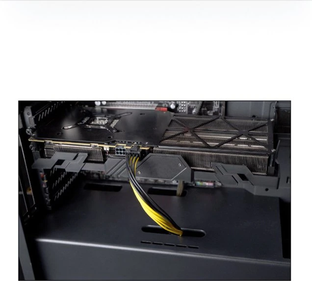 Akasa 8-Pin ATX Buchse auf 6/8-Pin PCIe Stecker Adapterkabel, 200mm, gelb schwarz
