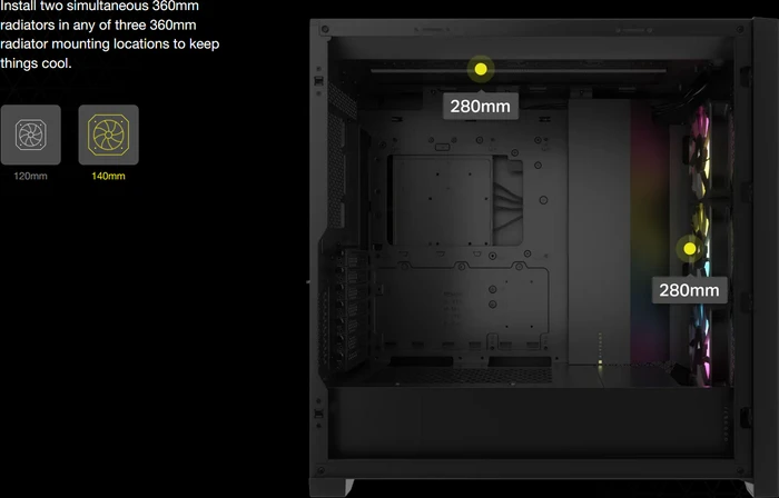 Corsair iCue 5000D RGB Airflow, weiß, Glasfenster