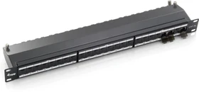 Equip Patchpanel Cat6a, Premium, geschirmt, 19", 24-Port, 1HE, 19", 1HE, schwarz