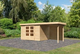 Karibu Askola 5 Gartenhaus inkl. Anbau 2.4m + Rückwand natur