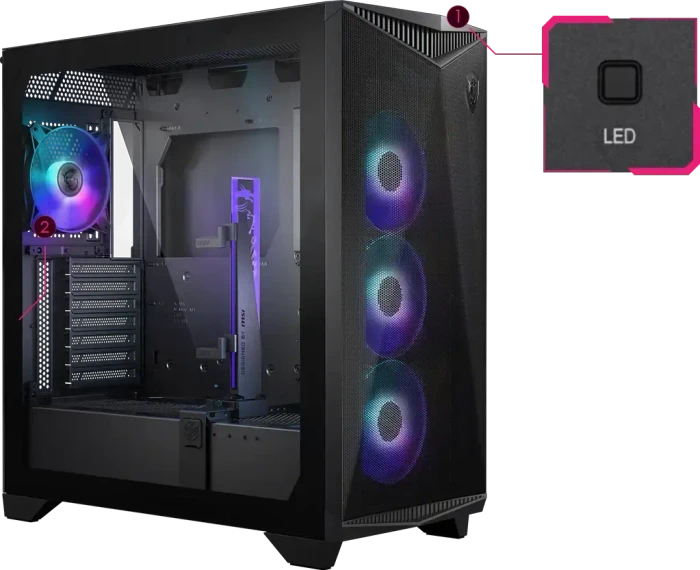 MSI MPG Gungnir 300R Airflow White, weiß, Glasfenster