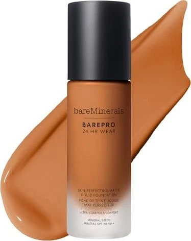 bareMinerals barePro 24h Matte Comfort Liquid Foundation medium deep 46 warm LSF20, 30ml