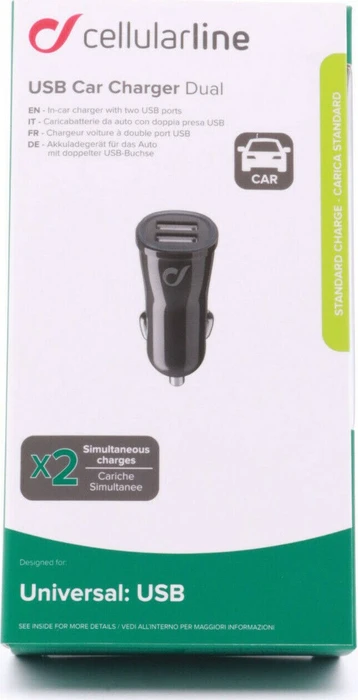 Cellularline USB Car Charger Dual