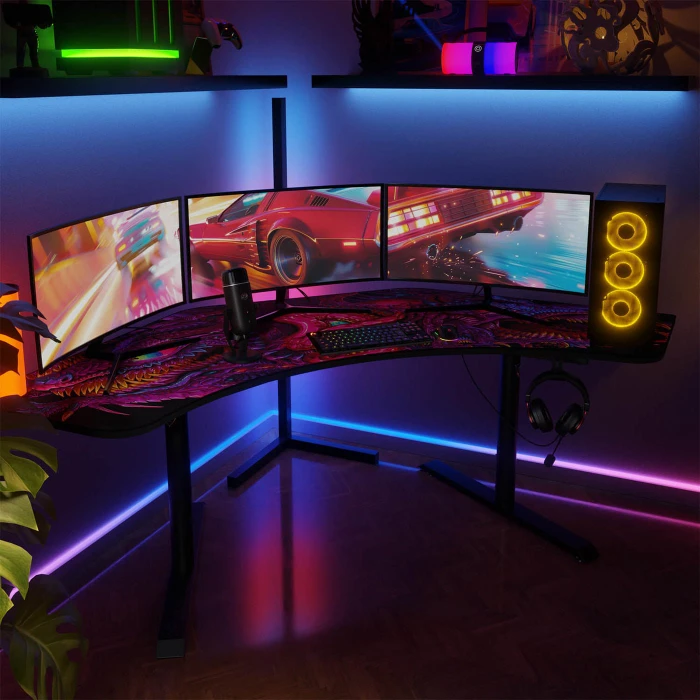 Arozzi Arena Angelo Gaming Eckschreibtisch 225x71cm Crawling Chaos