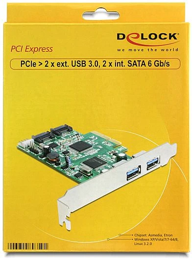 DeLOCK 2x USB-A 3.0, PCIe 2.0 x4