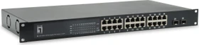 LevelOne GEP Rackmount Gigabit Switch, 24x RJ-45, 2x SFP, 150W PoE+ (GEP-2622W150)