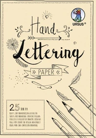 Ursus Handlettering Paper, A4, glatt, creme, 25 Blatt