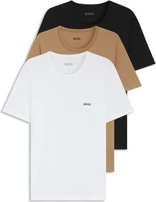 Hugo Boss Classic David Beckham 3er-Pack T-Shirt kurzarm schwarz/weiß/beige (Herren)