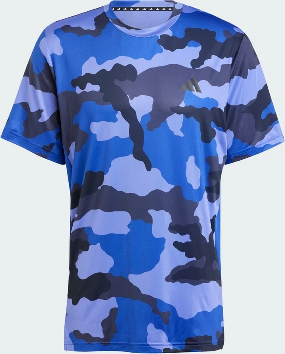 adidas Train Essentials Camo Allover Print Funktionsshirt kurzarm semi lucid blue (Herren)