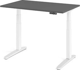 Hammerbacher Ergonomic Aktiv XBHM12 elektrisch höhenverstellbarer Sitz-Steh-Schreibtisch 120x80cm graphit/weiß