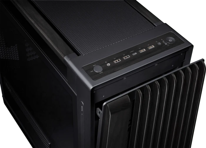 ASUS ProArt PA602 Wood Edition, schwarz/braun, Tempered Glass Panel, Glasfenster
