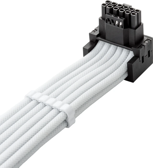 CableMod C-Series Pro, 12VHPWR Kabel, Corsair Type 4, 2x 8-Pin PCIe Stecker auf 16-Pin PCIe 5.0 12VHPWR Stecker, Adapterkabel, 90°, Variante A, weiß, 60cm