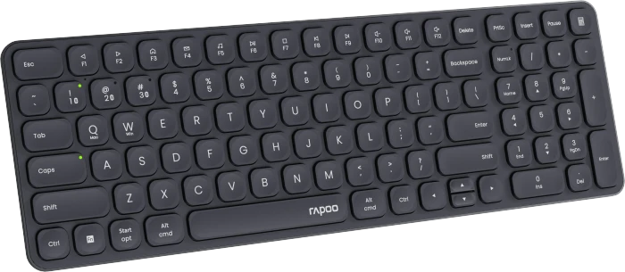 Rapoo E9310M Multi-mode Wireless Ultra-slim Keyboard, schwarz, USB/Bluetooth, DE