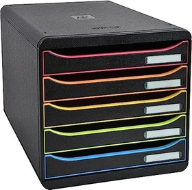 Exacompta Big Box Plus Schubladenbox, 5 Schubladen, Harlekin schwarz
