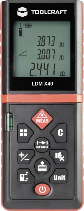 Toolcraft LDM XG40 Batterie-Laser-Entfernungsmesser solo inkl. Tasche
