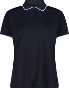 CMP Stretch Pique Poloshirt kurzarm schwarz/blau (Damen)