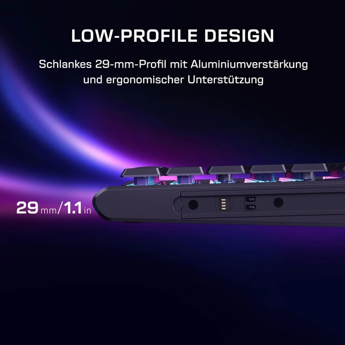 Turtle Beach Command Series KB7 TKL, schwarz, LEDs RGB, Low-Profile TITAN Hall-Effect, USB, DE