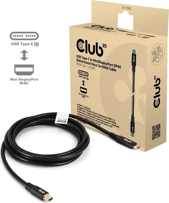 Club 3D USB Typ-C auf MiniDisplayPort DP40 4K240Hz, 2m